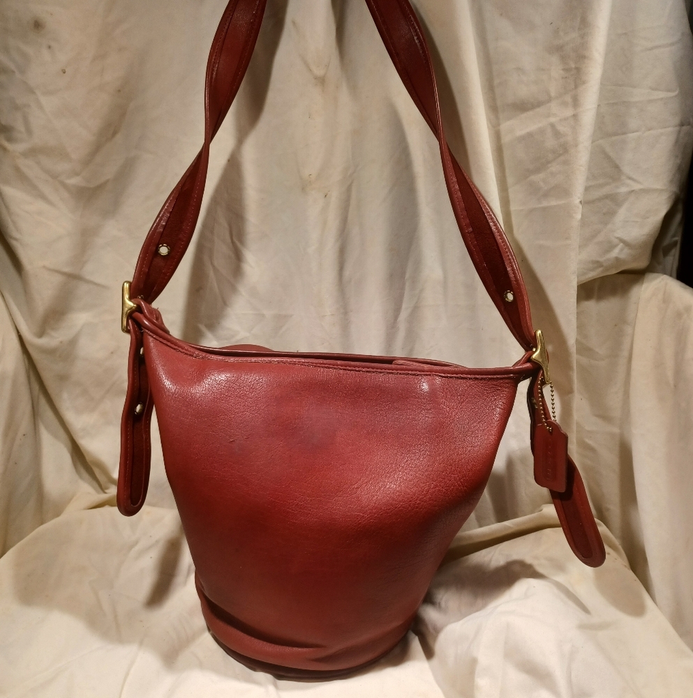 Coach Red Leather Shoulder Bag